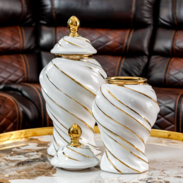 KC FURN White Radiant Vase Set