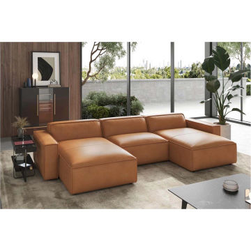 Orlando leather U-corner sofa