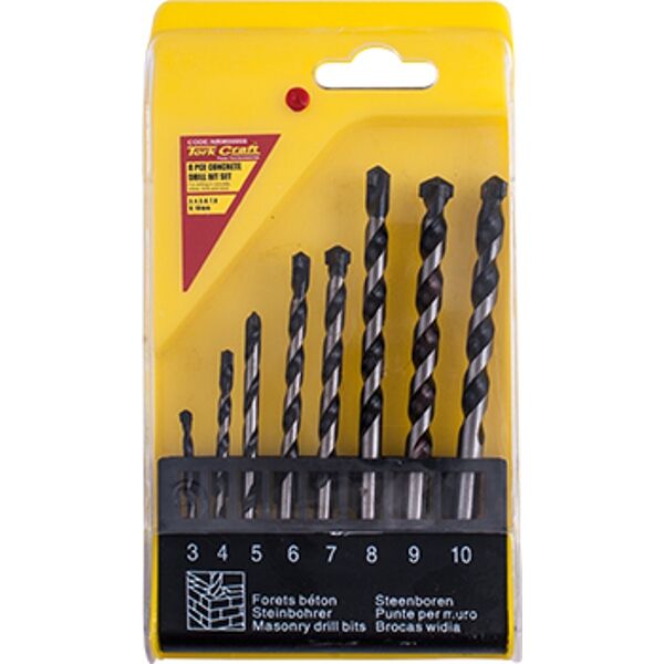 Masonry Drill Bit Set 8Pc 3-4-5-6-7-8-9-10Mm