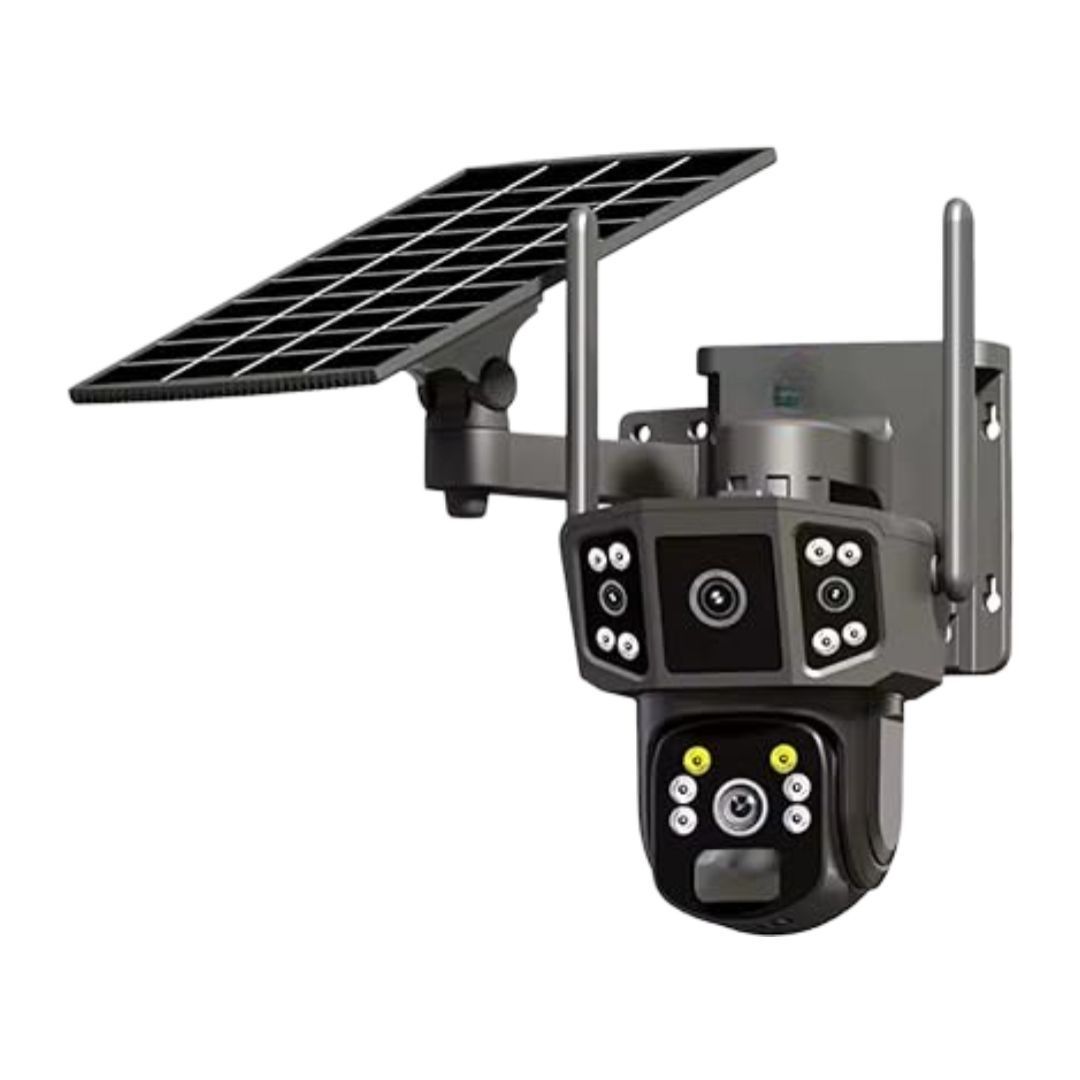 WiFi Solar Dome Camera with 3 Eyes, Solar Powered
