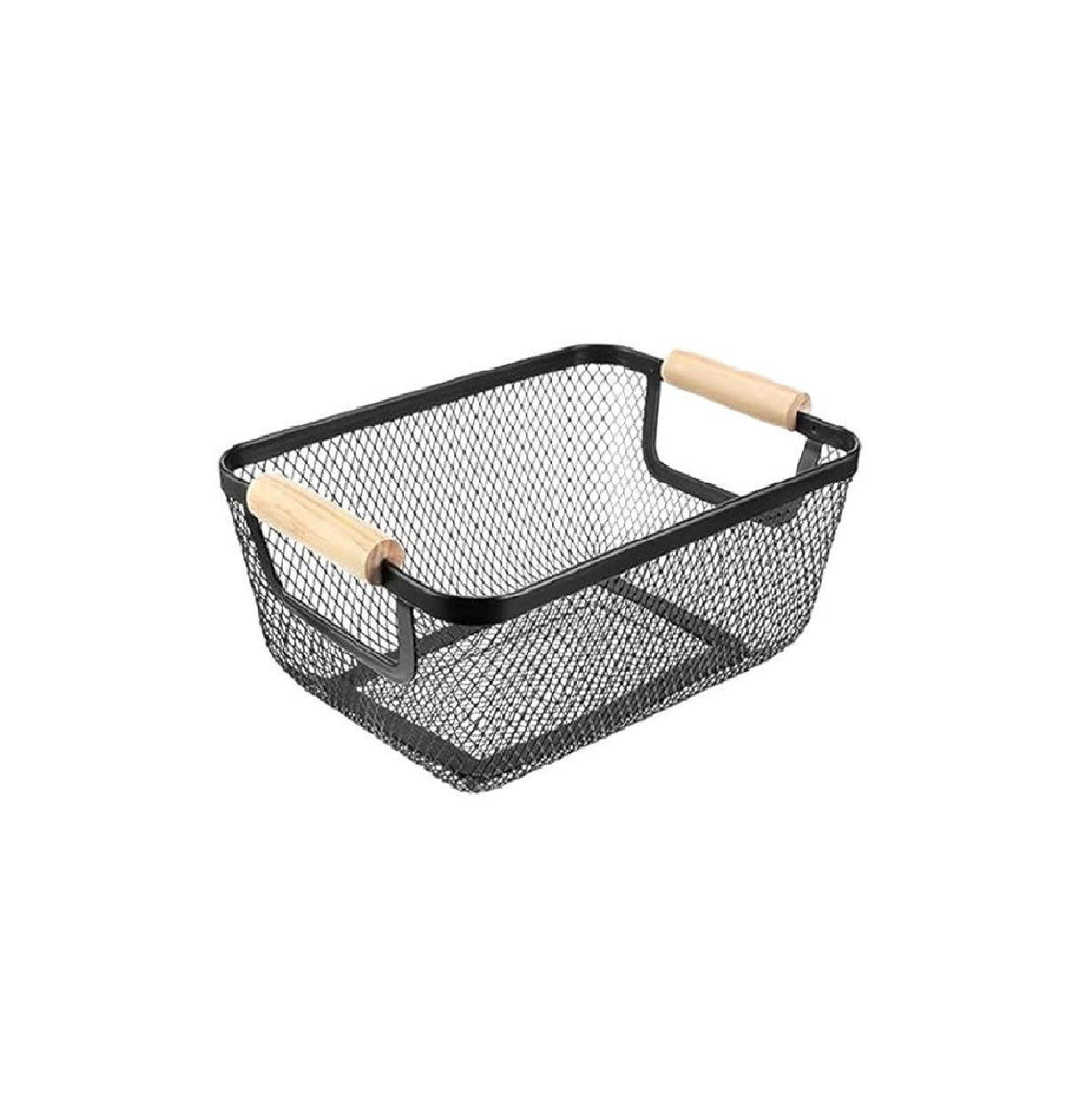 30x 20cm Multi-functional Kitchen Fruit Basket With Wood Handle