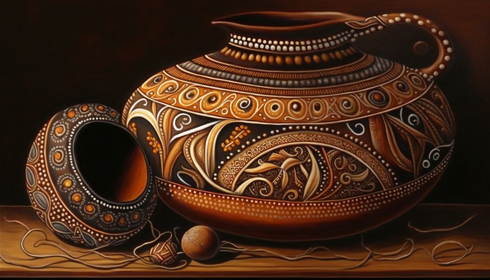 Canvas Wall Art-Traditional Zulu Pottery  B1021