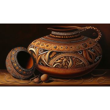 Canvas Wall Art-Traditional Zulu Pottery  B1021