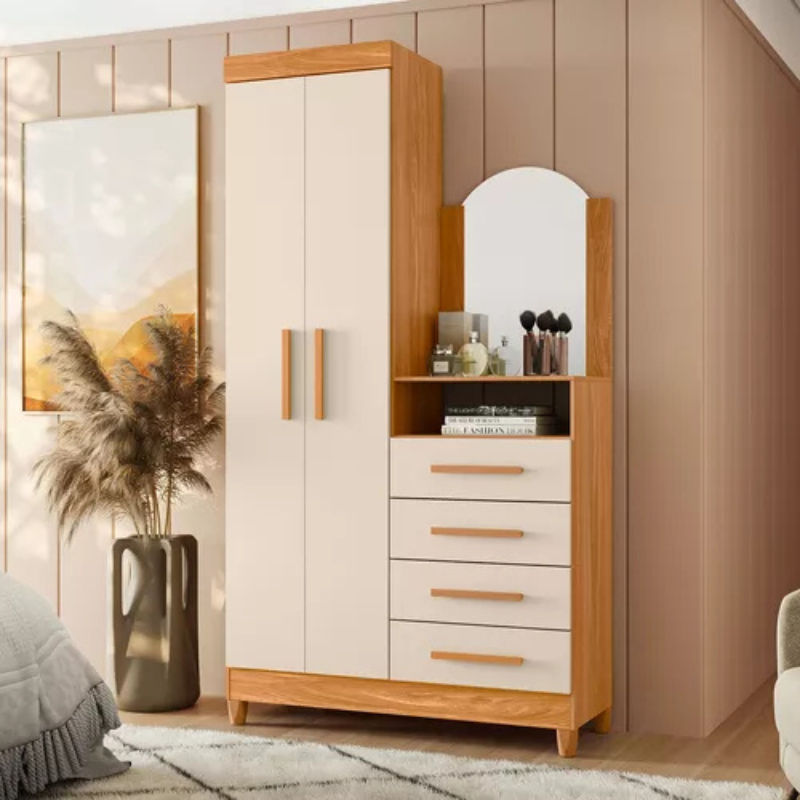 Capri Wardrobe Dresser Oak/offwhite