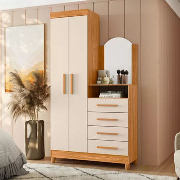 Capri Wardrobe Dresser Oak/offwhite