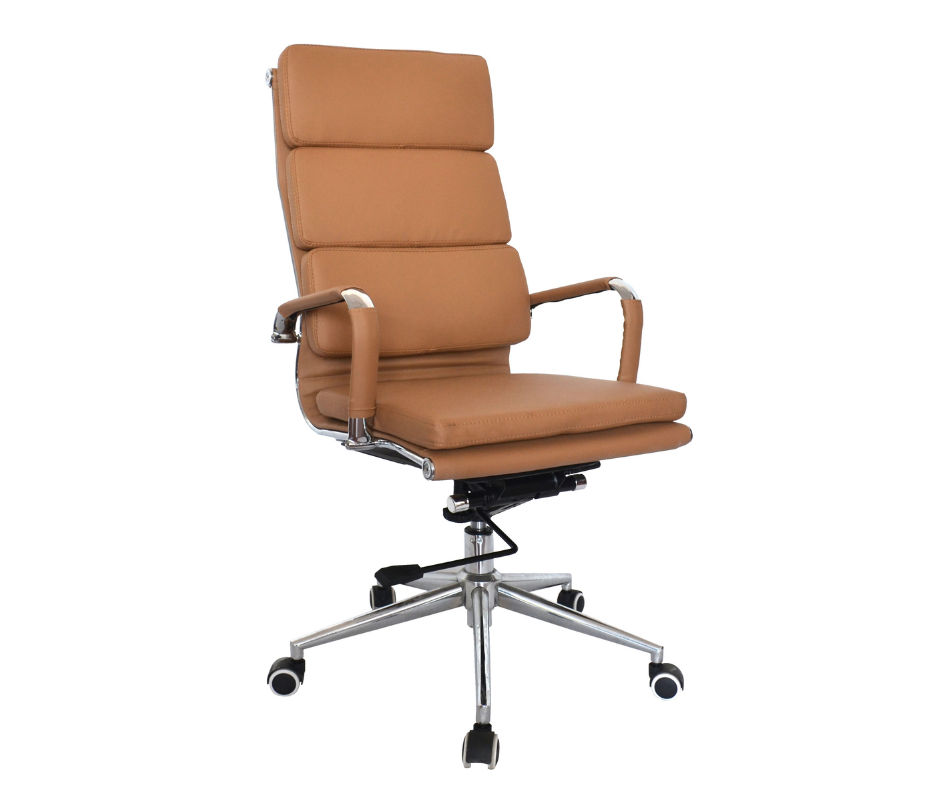 TOCC Classic PU Cushion High Back Office Chair - Camel