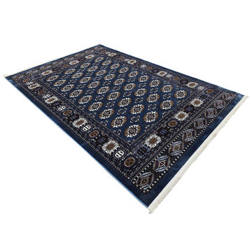 Blue Bukhara Design Machine Made Carpet - 290 x 200 CM