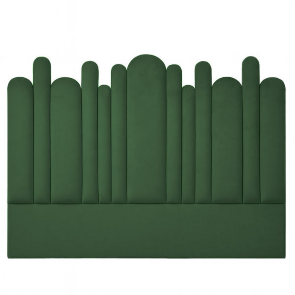Yardley Artisty Velvet Overlap Headboard Only Queen Seaweed