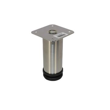 Round Leg, Adjustable, H120mm x 50mm, Stainless Steel (4 Pack) BY WOODLY