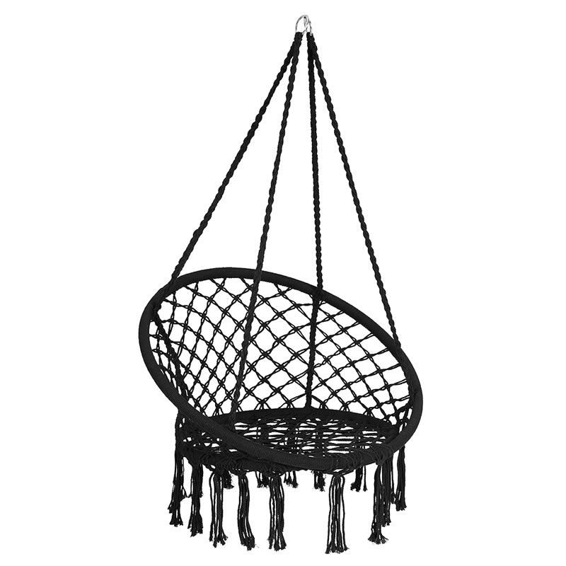 Shayd - Macrame Hammock Swing Chair - Black