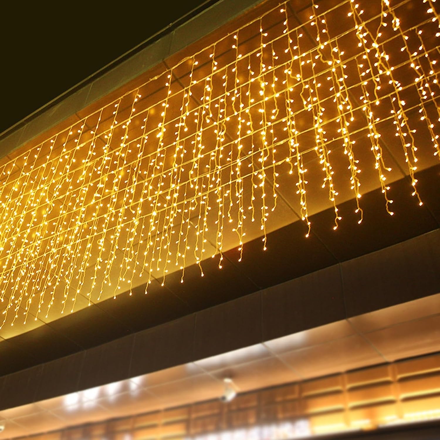 5M x 1.5M Curtain Icicle Strip LED Fairy Light - Warm White