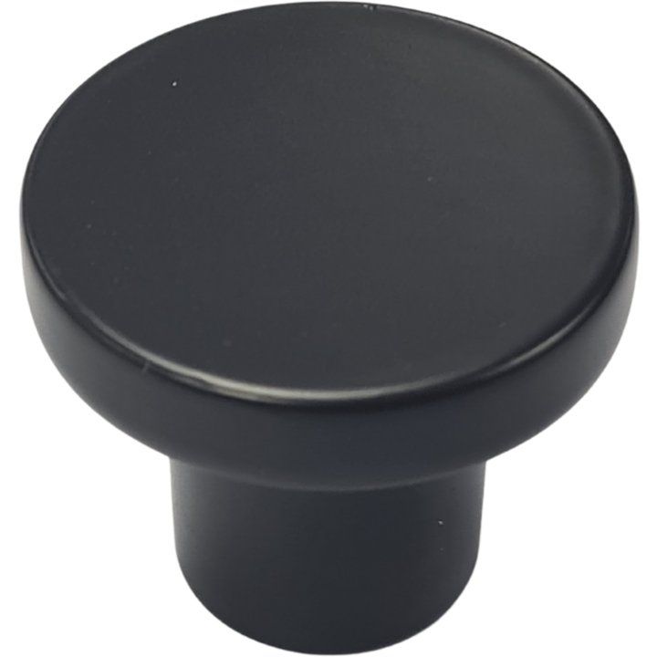 Round Minimalistic Cupboard Knob - Matt Black