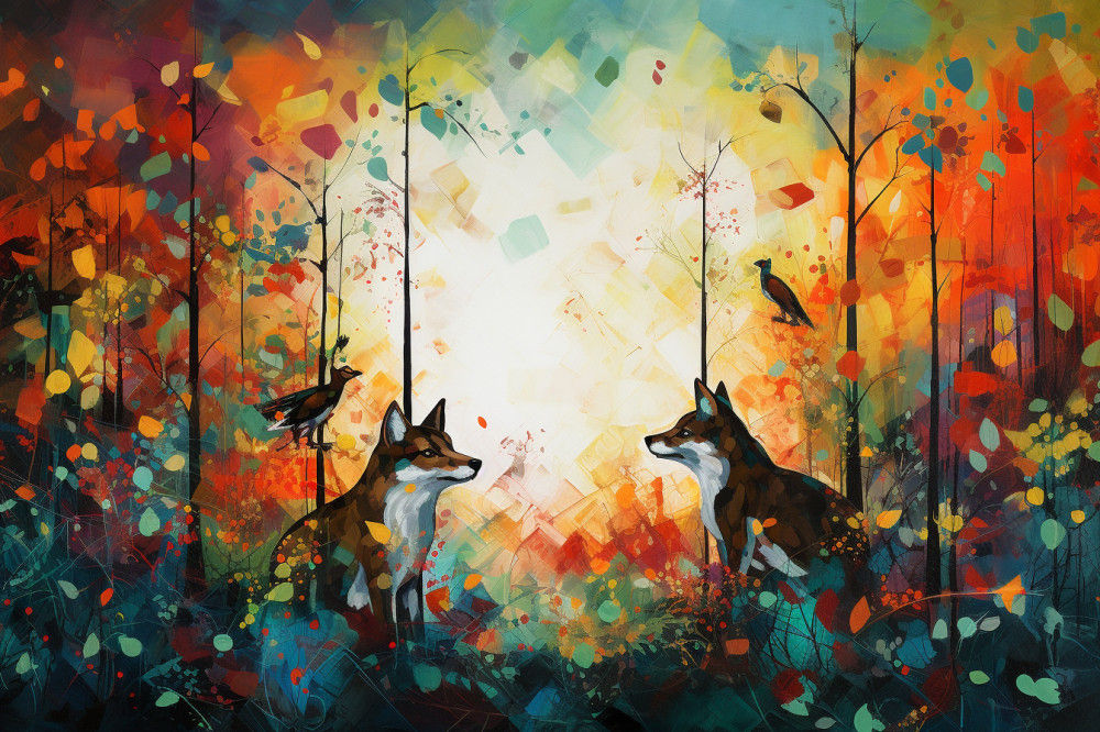 Canvas Wall Art - Bold Splashes Color Energetic Lines  - A1125 - [120 x 80 cm]