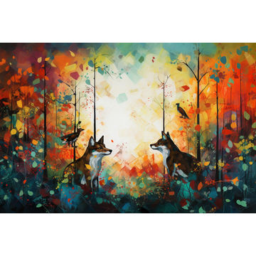 Canvas Wall Art - Bold Splashes Color Energetic Lines  - A1125 - [120 x 80 cm]