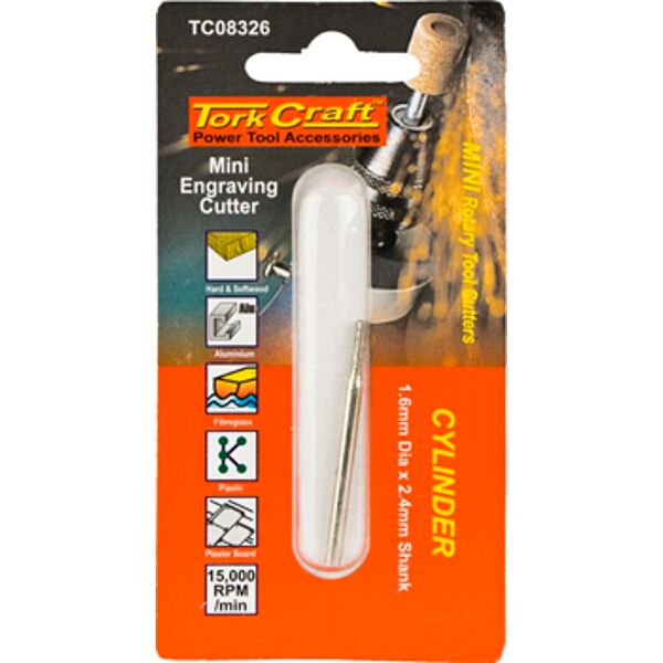 Mini Engraving Cutter 1.6Mm Cyl 2.4Mm Shank