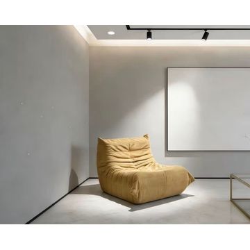 Teddy Fabric Vacuum-Compressed Memory Foam Lazy Sofa - beige