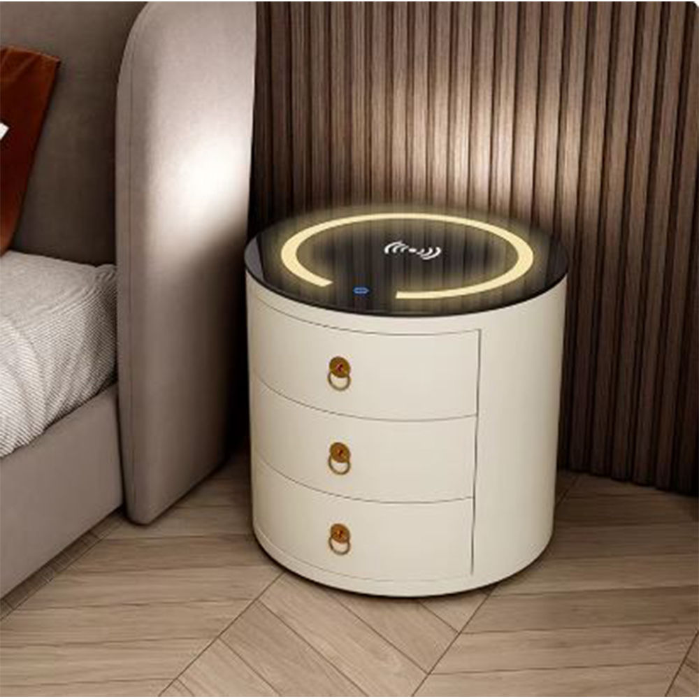 Elara Smart -Bedside Pedestal-white