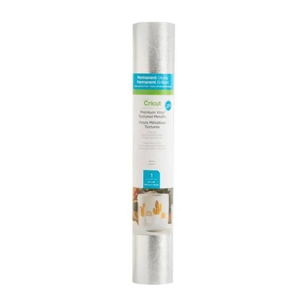 2005227 - Cricut Premium Textured Metallic Vinyl Silver 12X48