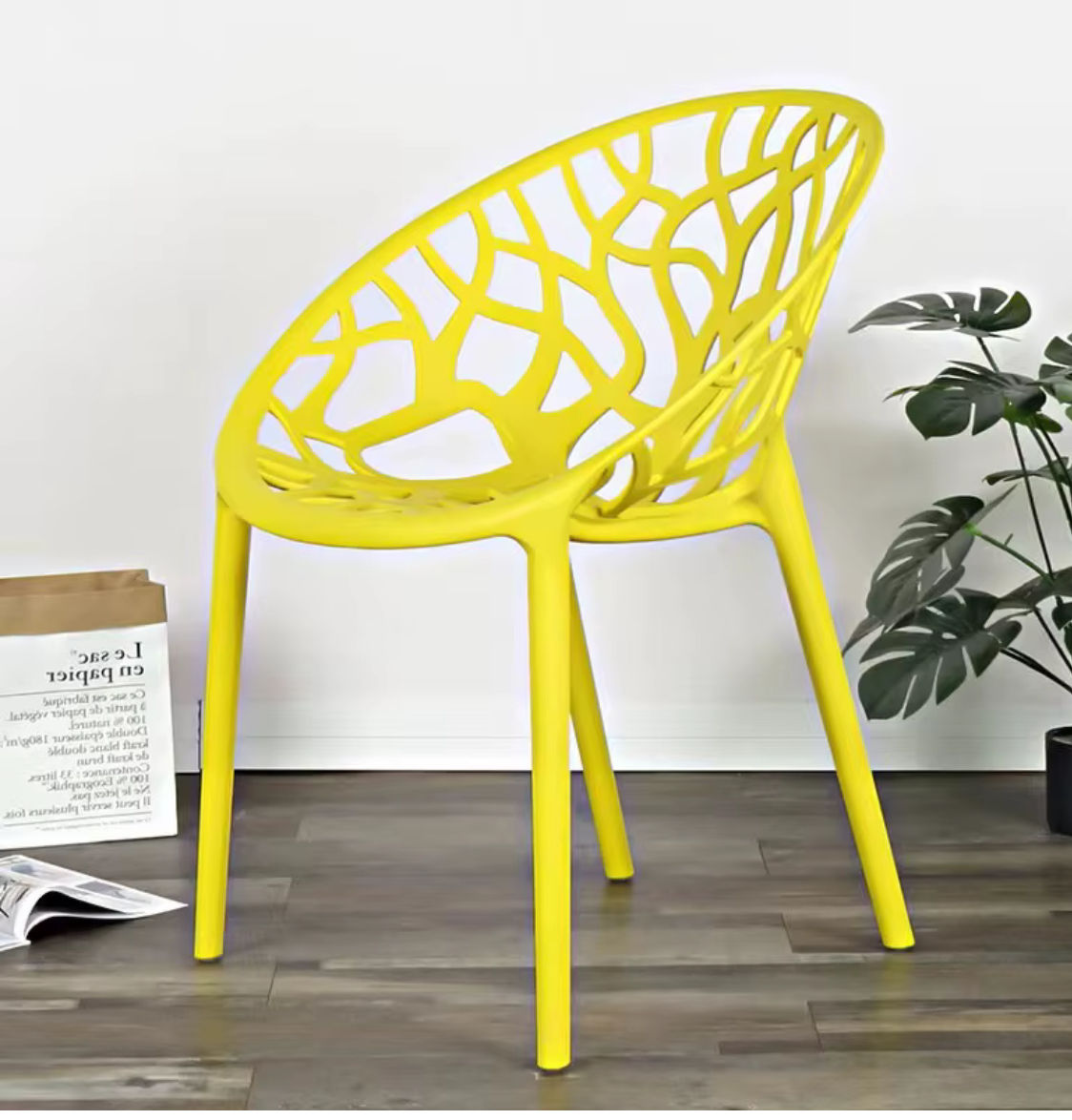 Leafline Modern Dining Chair - Yellow