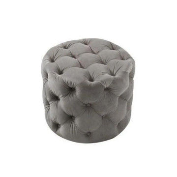 Paris Grey Velvet Ottoman