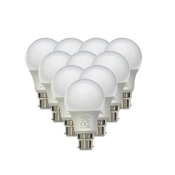 9W LED B22 Pack of 10 Warm White Lamps (LA60B22-9W) - Major Tech