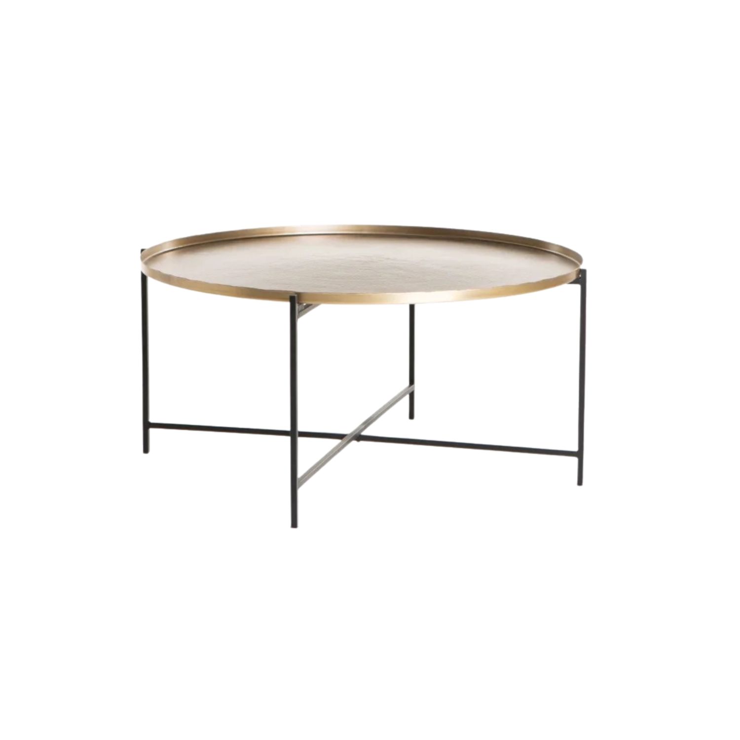 90cm Round Antique Brass Coffee Table