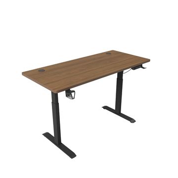ERGONOMIC 140cm Single Motor Electric Adjustable Height Sit-Stand Home/Office Desk - Walnut
