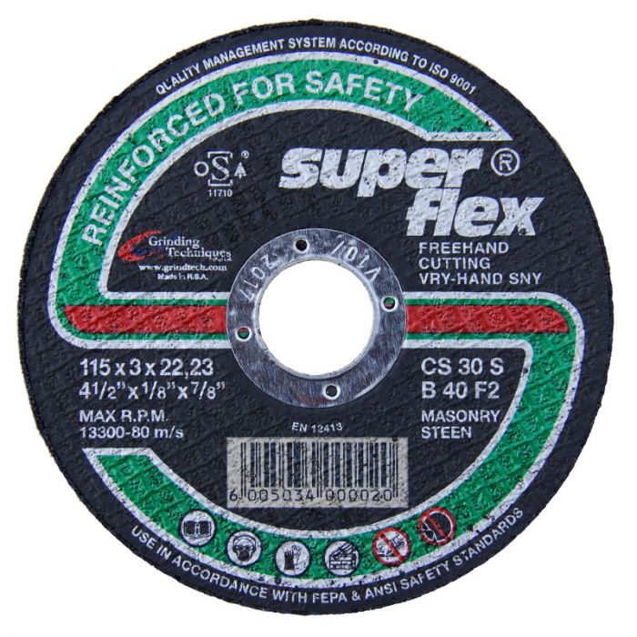 Superflex - Masonry Cutting Disc - 11.5cm - Black - 10 Pack