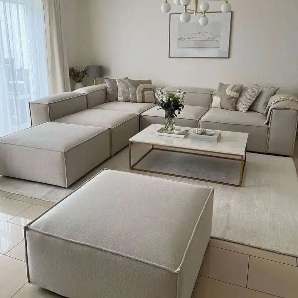 Everly L-Shape Sofa 2 Ottomans