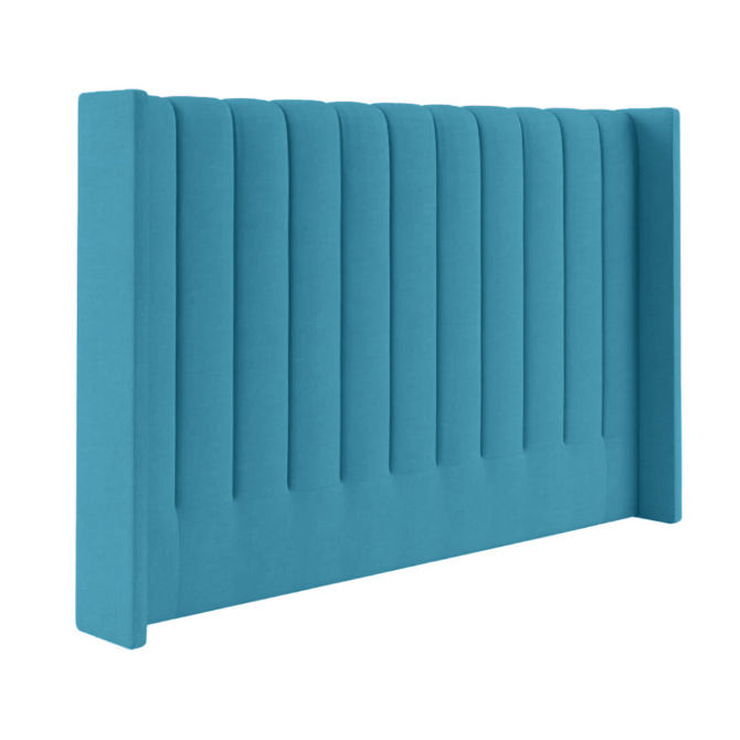 Myra Stripped Wing Headboard Double Sky Blue