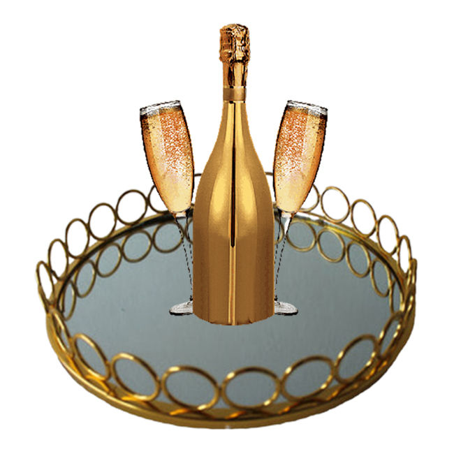 American Round Loop Mirror Tray Gold – Medium