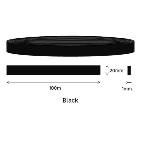 Edging PVC Roll Black-1mm thick-w20mmxl100m