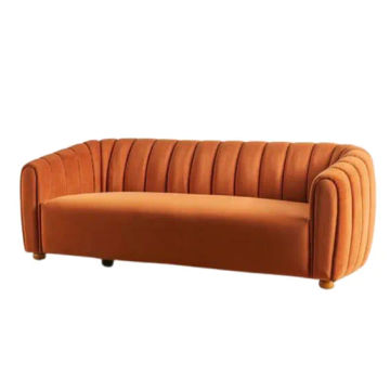 Orange Velvet 3 Seater Sofa