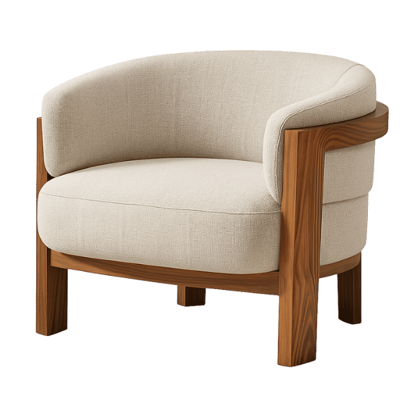 Mbeki Occasional Chair – Linen Blend with Solid Wood Frame