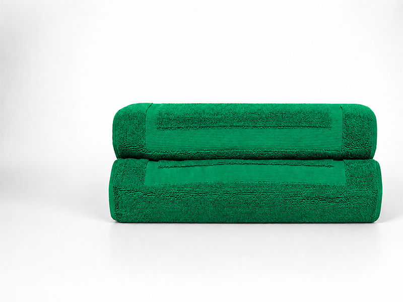 Plush 750GSM - Bath Mat - 050x080cm - Jolly Green(2pc Pack)