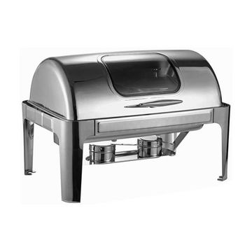 Rectangular Chafing Dish with Window - Stainless Steel