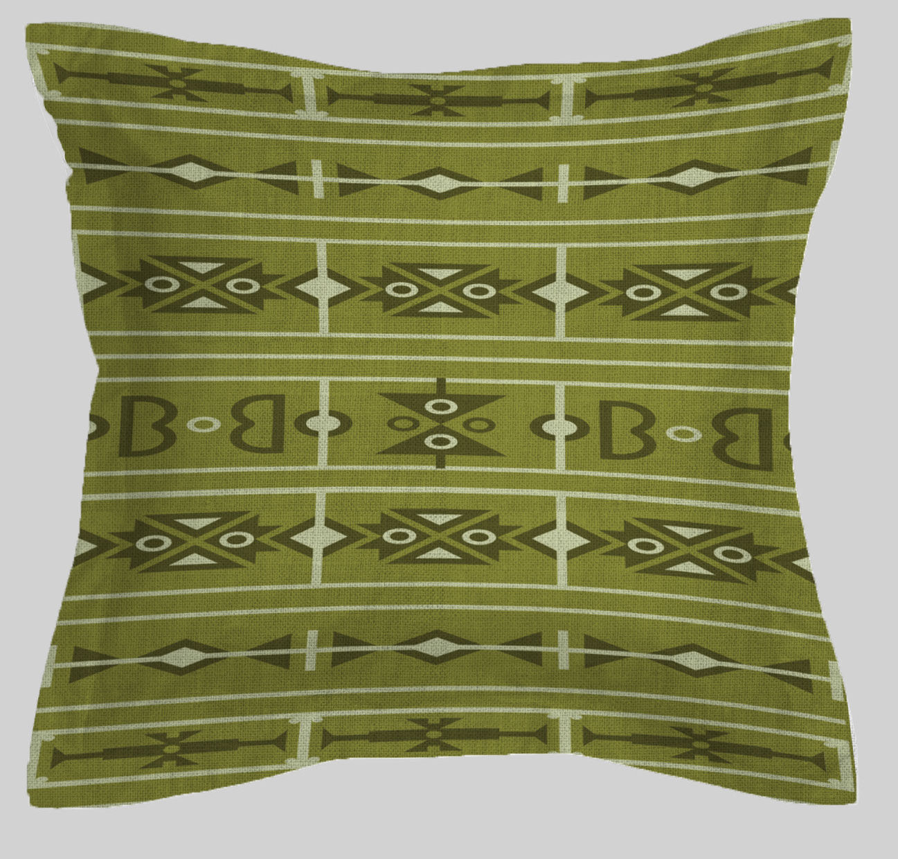 MoTSO DeSIGNED African Print Sepedi -Inspired Cushion Green 60cm X 60cm