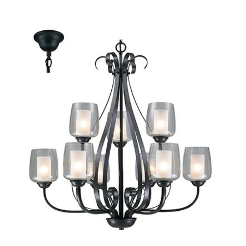 Chandelier Black E27 9x40w