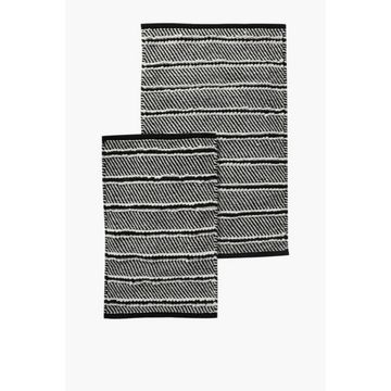 2 PIECE MICRO DIAGONAL COTTON BATH MAT SET Highly Absorbent, Soft & Durable