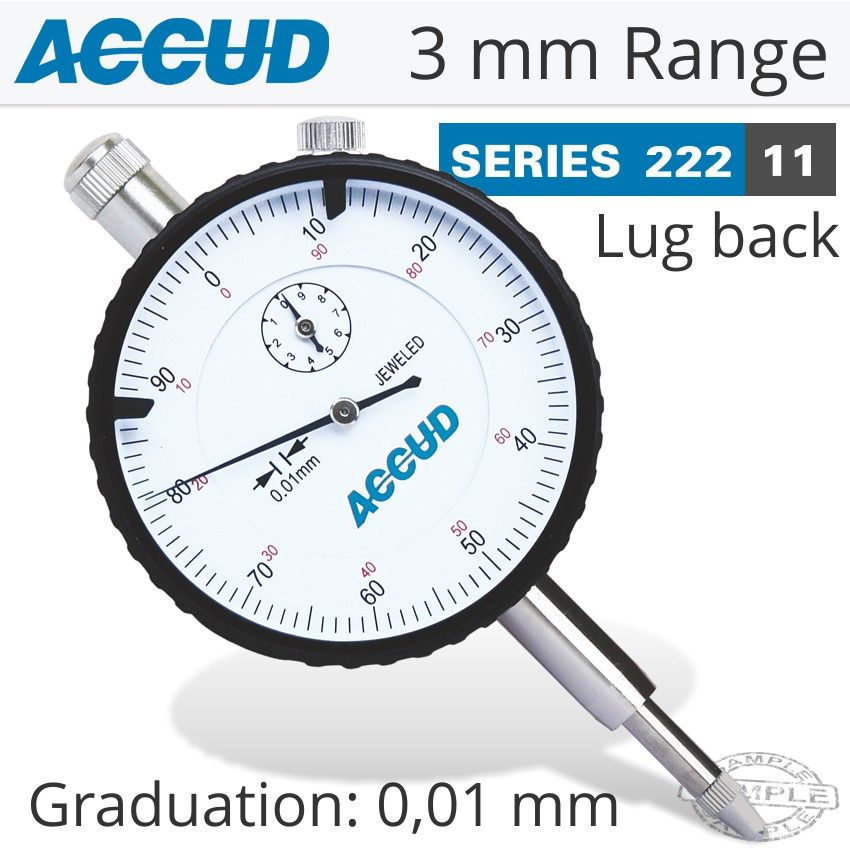 DIAL INDICATOR 3MM 0.01MM GRADIATED LUG BACK