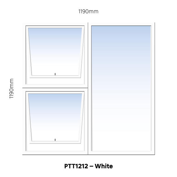 Aluminum window white  PTT1212 w1190 x h1190mm