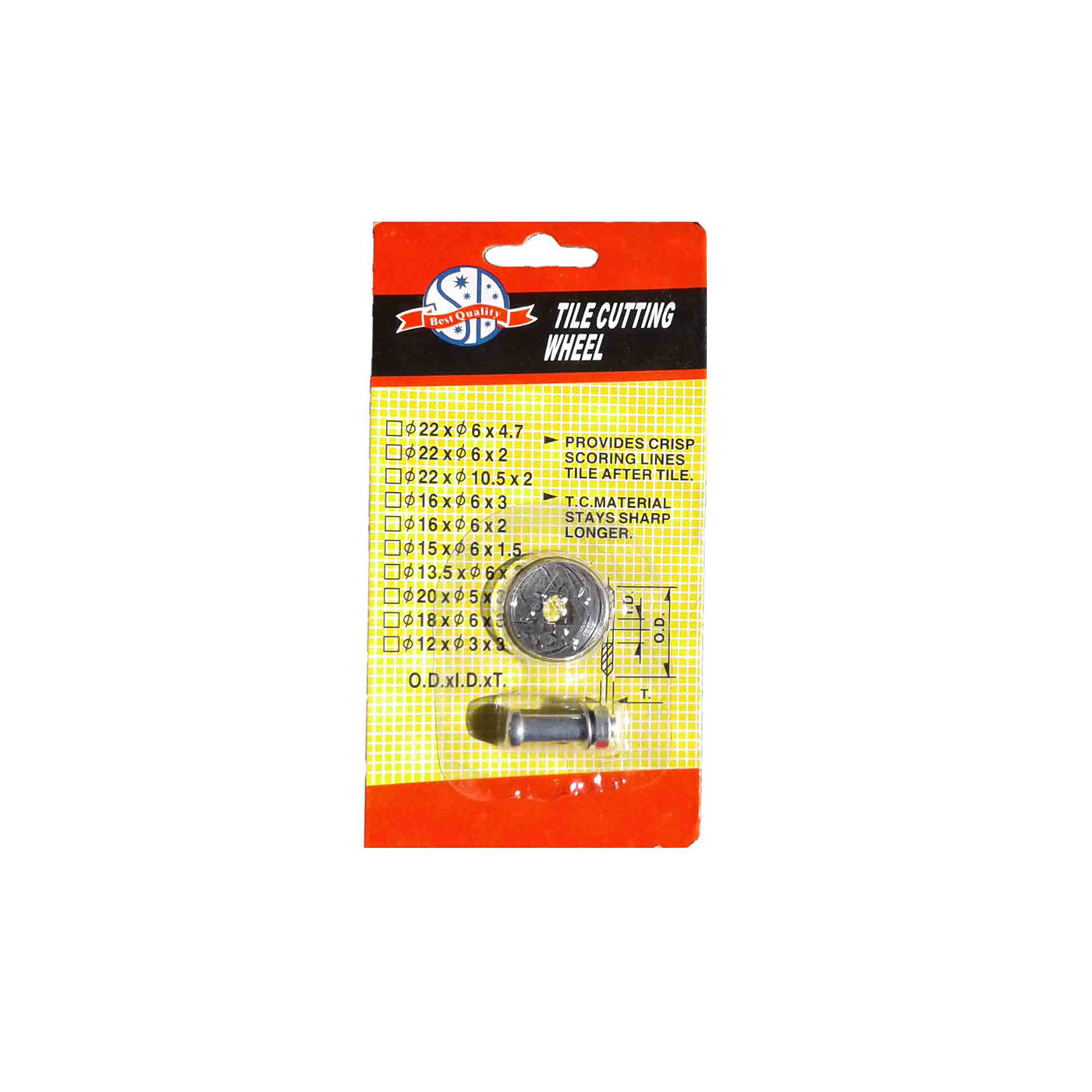 Tile Cutting Wheel - 22mm X 2mm - 6 Pack