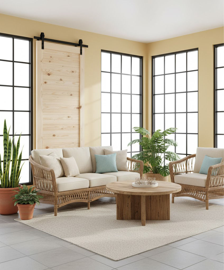Horizontal Slat Pine Barn Door- Interior Barn Sliding Door Including Mechanism -920mm(L) x 2100mmm(H) x 36mm(W)