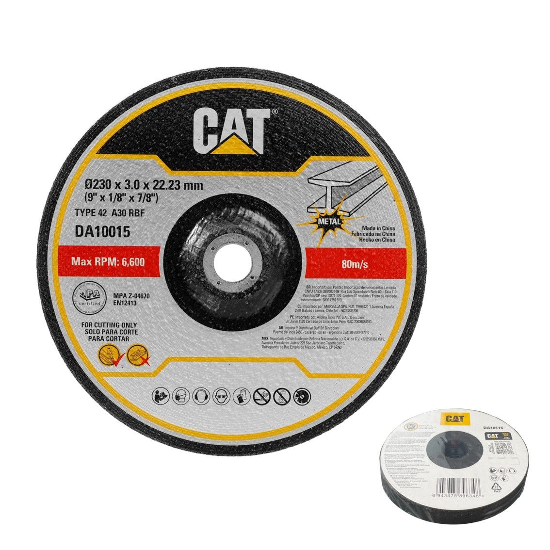 CAT Depressed Metal Cut Wheel 230mm X 3mm 10pcs
