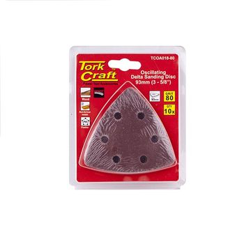 Tork Craft - TCOA018-80 Oscillating Sandpaper A/O 93mm 10Piece Delta Shape - 10 Pack