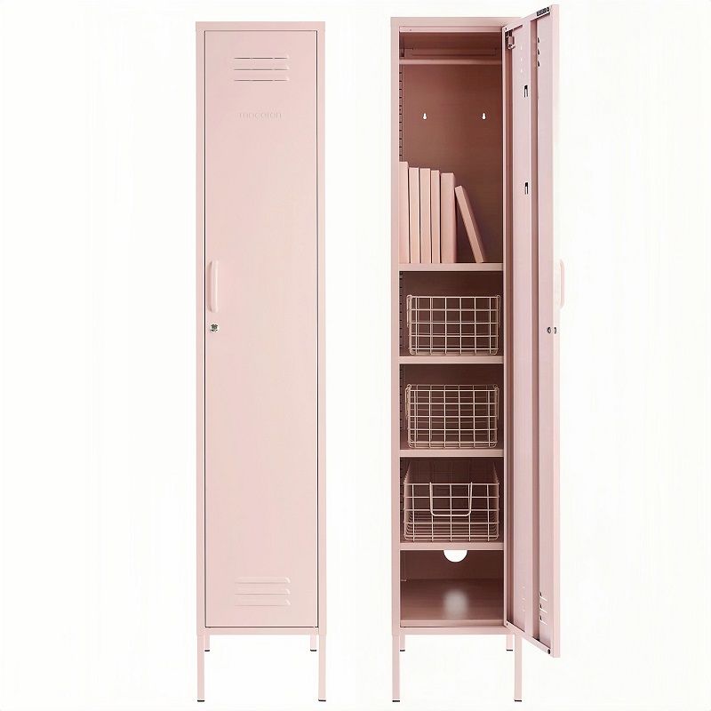 Steel Single Door Skinny Wardrobe Storage Cupboard Locker