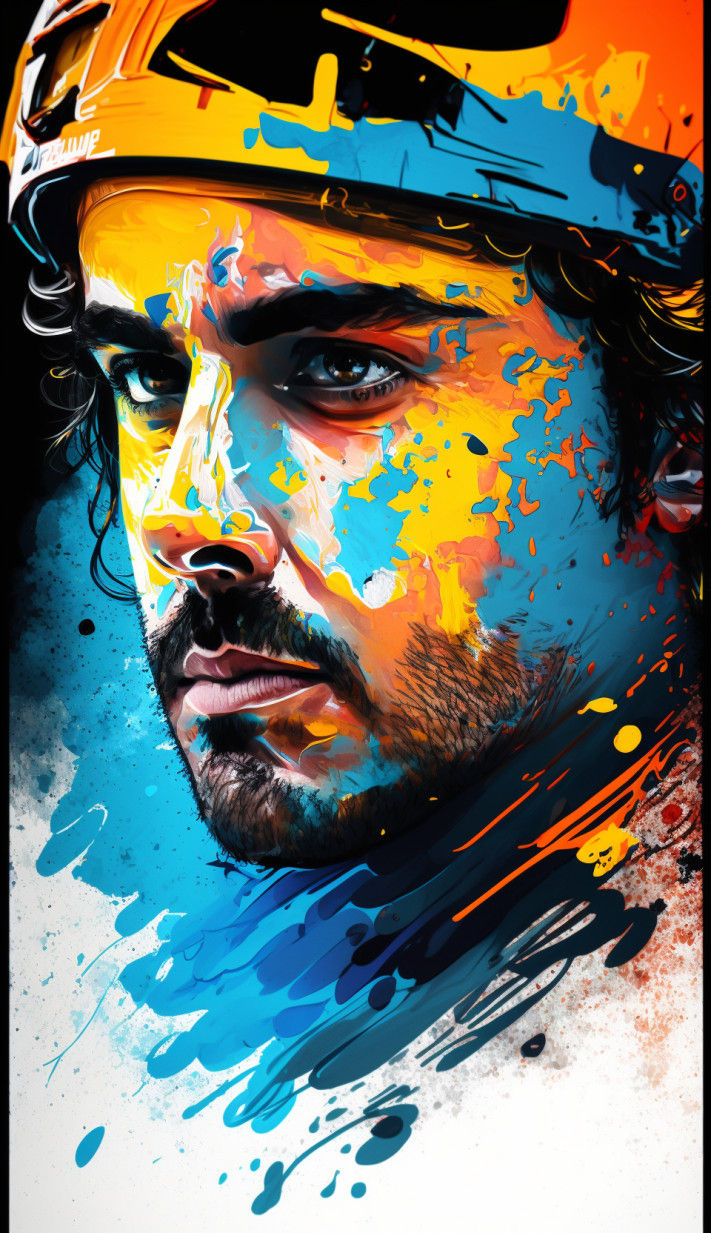 Canvas Wall Art - Fernando Alonso Abstract  Image - B1565 - [120 x 80 cm]