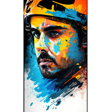 Canvas Wall Art - Fernando Alonso Abstract  Image - B1565 - [120 x 80 cm]
