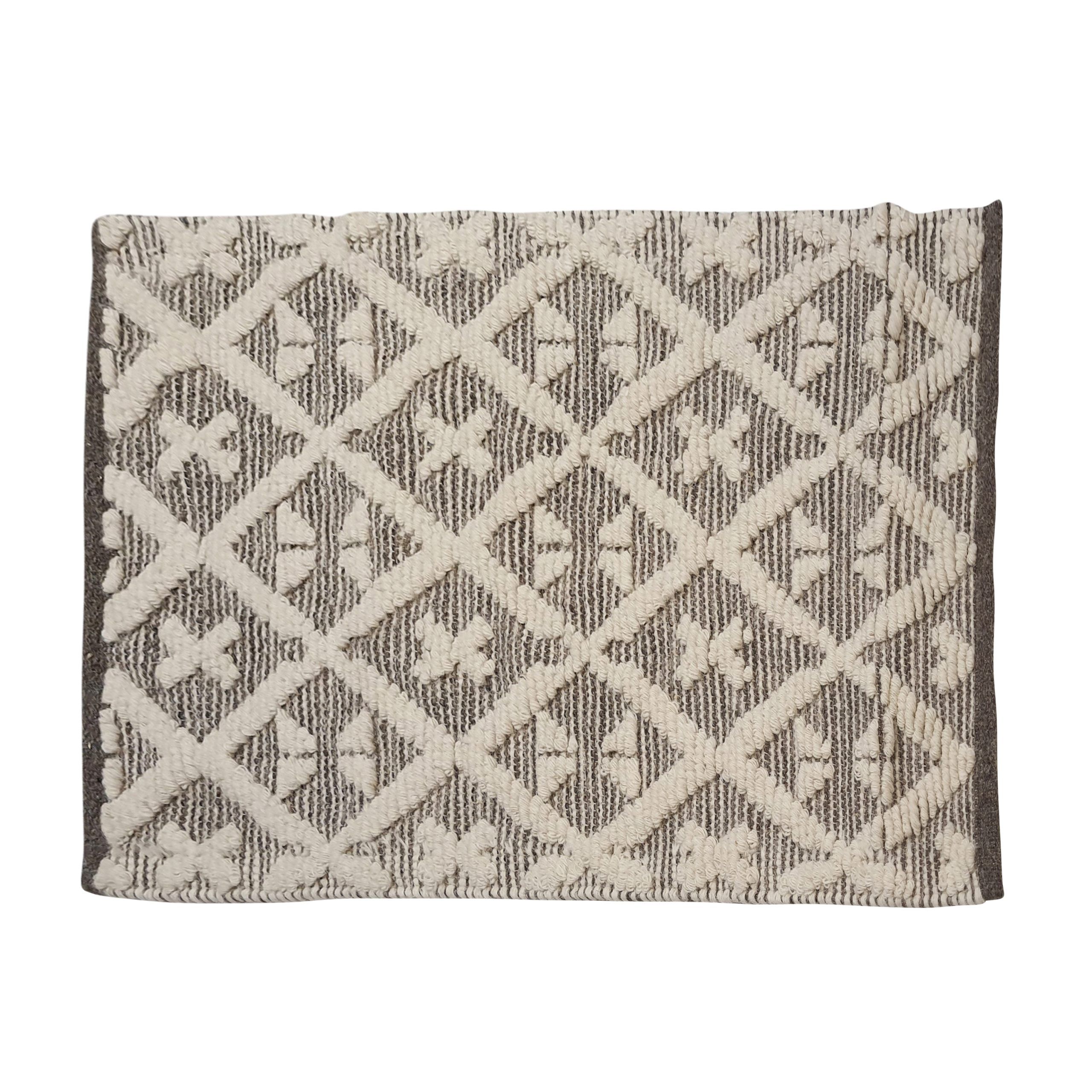 Kirk Decor Rug - Wool & Cotton Lattice - Brown - 90 L x 60 W cm