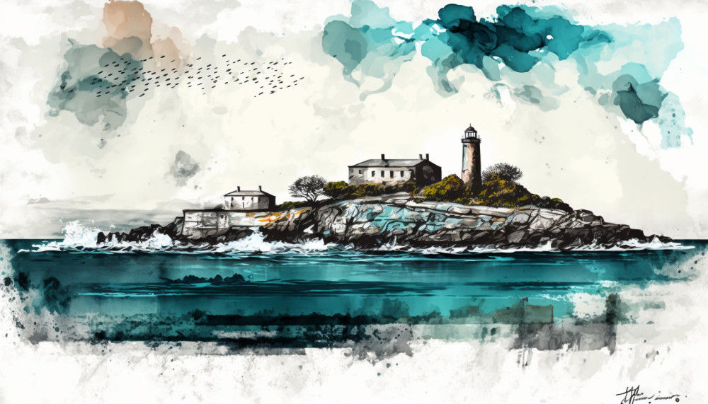 Canvas Wall Art - Canvas Wall Art – Roben Island Abstract Painting - B1119 - [120 x 80 cm]